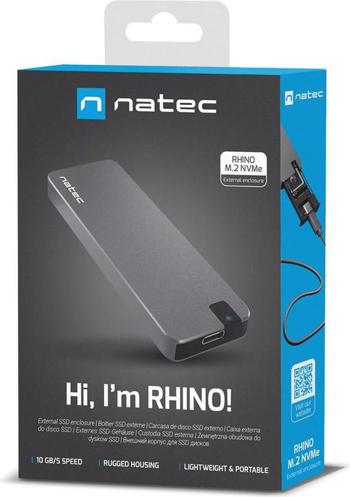 Actual product image Genesis NATEC SSD Enclosure Rhino M.2 NVME (M.2 2260, M.2 2230, M.2 2280, M.2 2242)