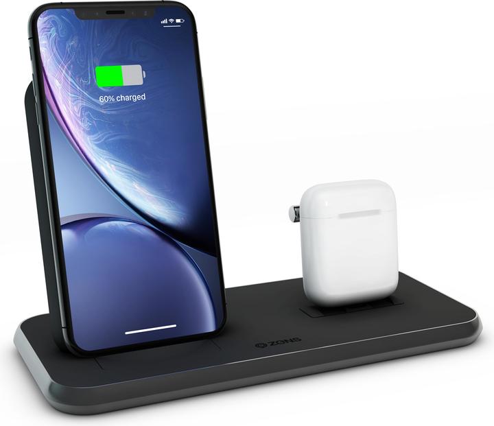 Image du produit Zens Chargeur sans fil double en aluminium + station d'accueil (20 W)