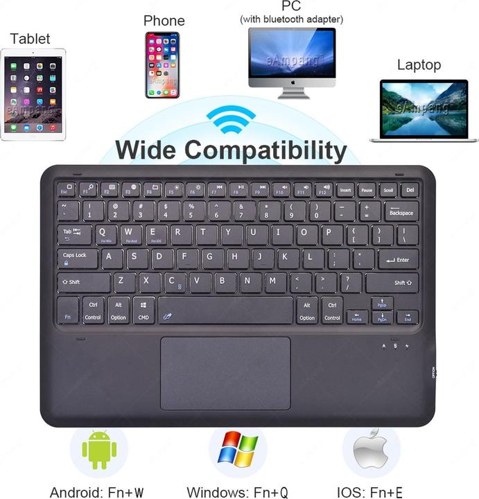 Produktbild Lobwerk 3in1 Bluetooth Tastatur (Schwarz) + Maus + Cover für Apple iPad iPad Pro 11 2020 11 Zoll Case Schutz (X)
