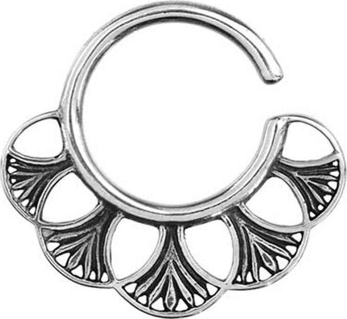Star Piercing Ohrgewicht Ring silber Strauss (Messing)