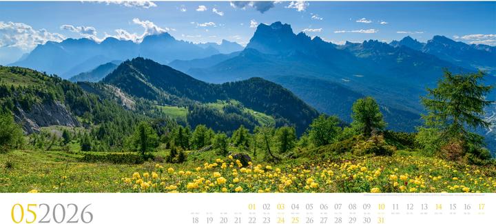 Produktbild Dolomiten Kalender 2026 (66 x 33 cm, Harter Einband, Deutsch)