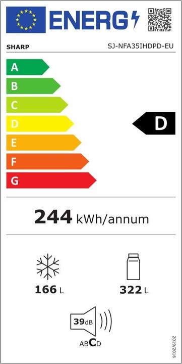 Etichetta energetica Sharp SJ-NFA35IHDPD-EU (487 l)