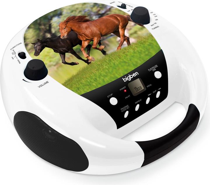 Produktbild Bigben CD52 - Draagbare Radio CD-Speler - Paarden - Wit/Zwart