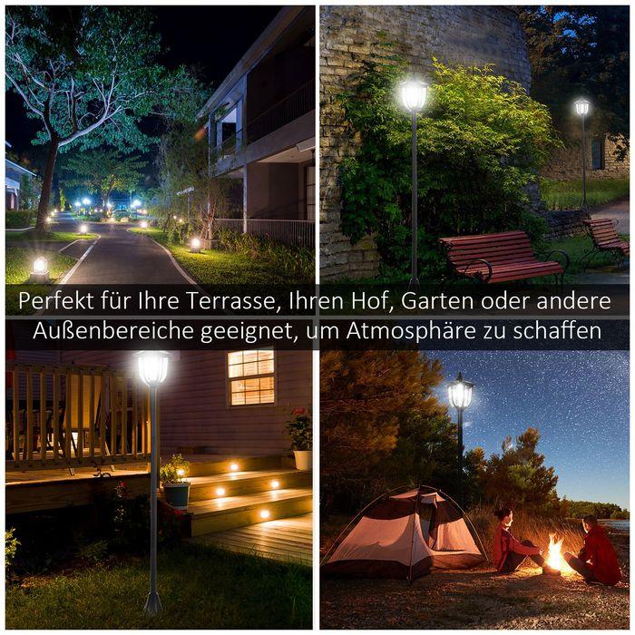 Produktbild Swisshandel24 Solar Gartenleuchte Gartenlampen Gartenlaterne Laterne 30/60 Lumen, Kunststoff, Schwarz Ø26,5 x 177 (60 lm, IP44)