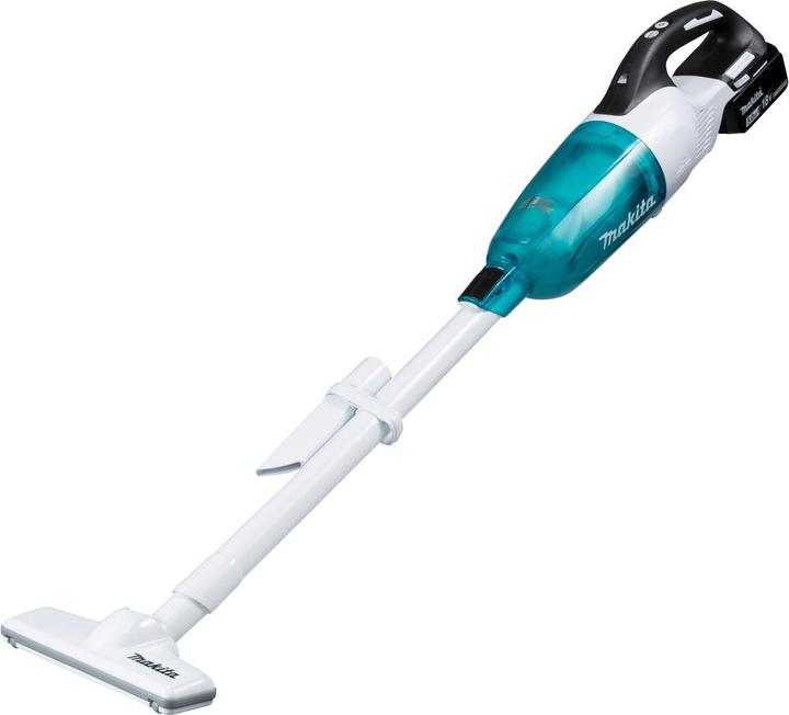 Produktbild Makita DCL281RTWX | 18 V steelstofzuiger | incl. 1x 5,0 Ah accu & snellader | wit