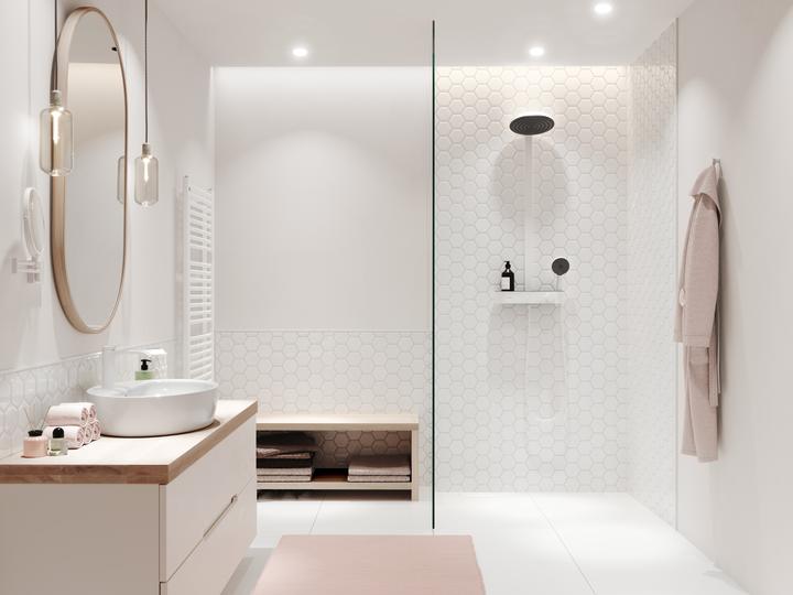 Produktbild hansgrohe Showerpipe 260 2jet mit ShowerTablet Select 400 : Farbe - Matt White