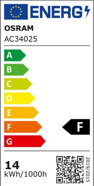 Label énergétique Osram Lampe fluorescente (G5, 14 W, 1200 lm, 1 x, F)