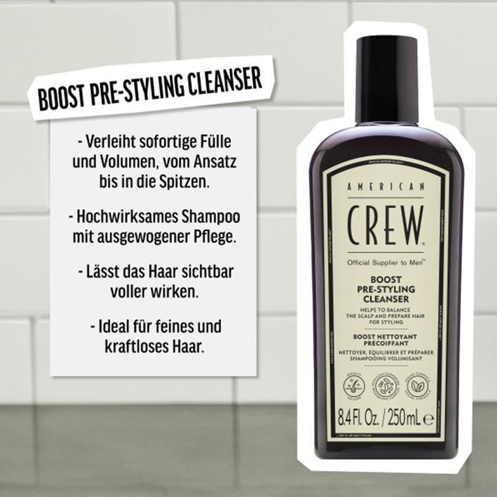 Produktbild American Crew Boost Pre-Styling Cleanser, 250ml (250 ml, Flüssiges Shampoo)