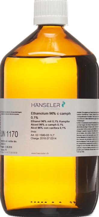 Hänseler Ethanolum 96 % cum Camphora ad usum externum Glasfl 1 lt