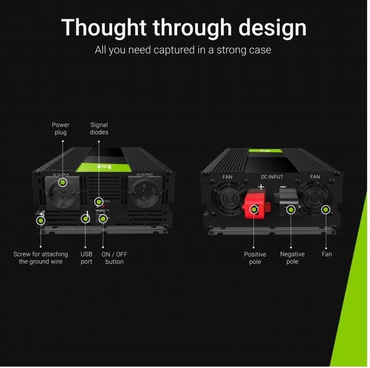 Produktbild GreenCell Car Voltage Inverter - 24V to 230V - 3000W/6000W