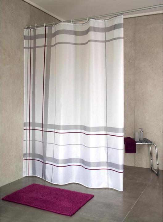 Produktbild Ridder Duschvorhang Scotty 180 x 200 cm, Grau/Rot (180 x 200 cm)