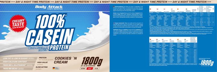 Actual product image Body Attack 100 % Casein Protein (900g can) (Chocolate, 1 pcs., 900 g)