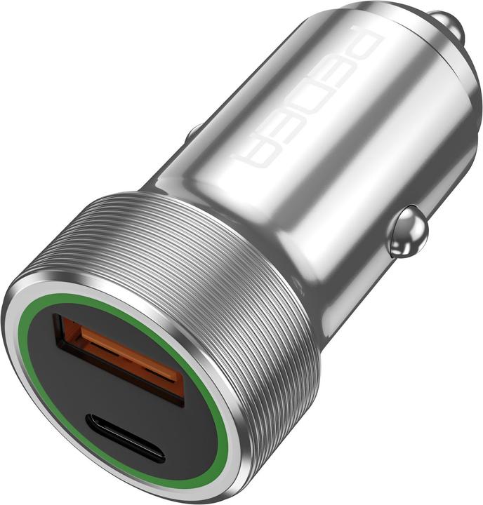 Immagine prodotto Pedea Caricatore rapido da auto ""Dual"" 20 Watt per USB tipo A/C, argento
