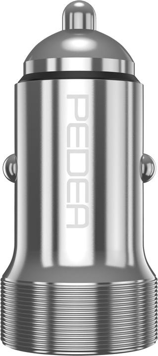 Immagine prodotto Pedea Caricatore rapido da auto ""Dual"" 20 Watt per USB tipo A/C, argento