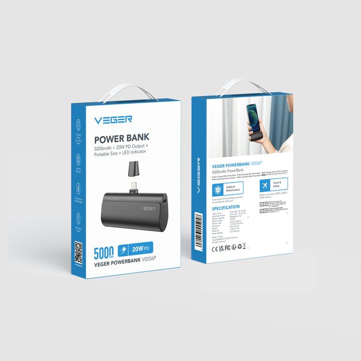 Image du produit Veger Plugon Powerbank Lightning - 5'000mAh (5000 mAh, 20 W, 18.50 Wh)
