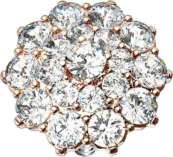 Immagine prodotto Star Piercing Dermal Anchor fiore di cristallo oro rosa (Acciaio chirurgico 316L, Ottone)