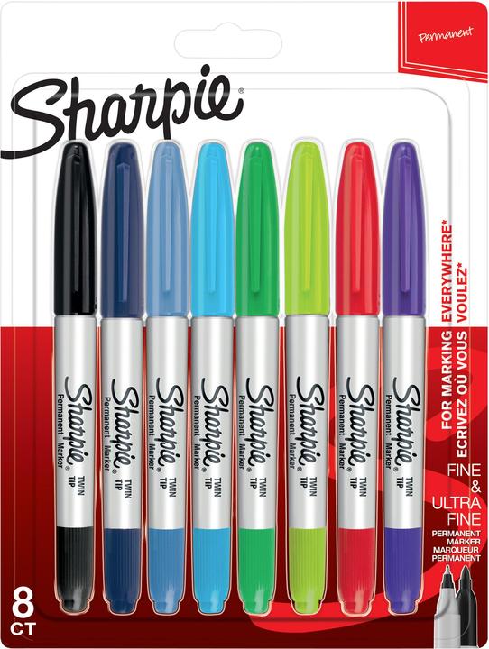 Image du produit Sharpie Marqueur permanent Twin Tip (Multicolore, 0.90 mm, 8 x)
