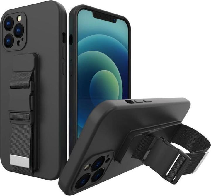 Image du produit Hurtel Rope case gel case with a chain lanyard bag lanyard iPhone 11 Pro Max black (Apple iPhone 11 Pro Max)