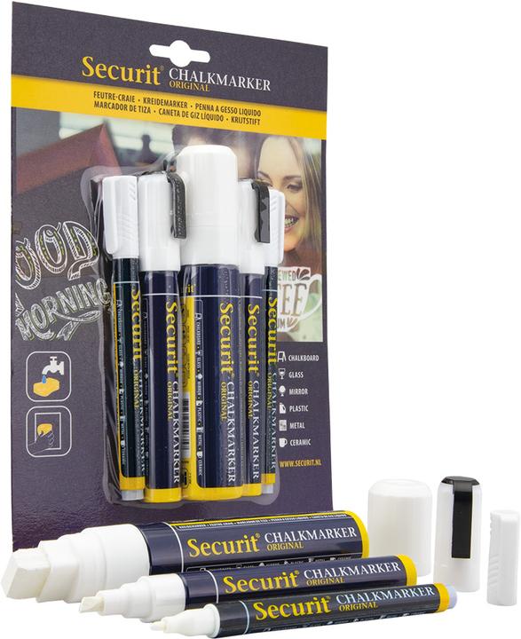 Securit Marcatore a gesso liquido (Multicolore, 15 mm, 5 x)