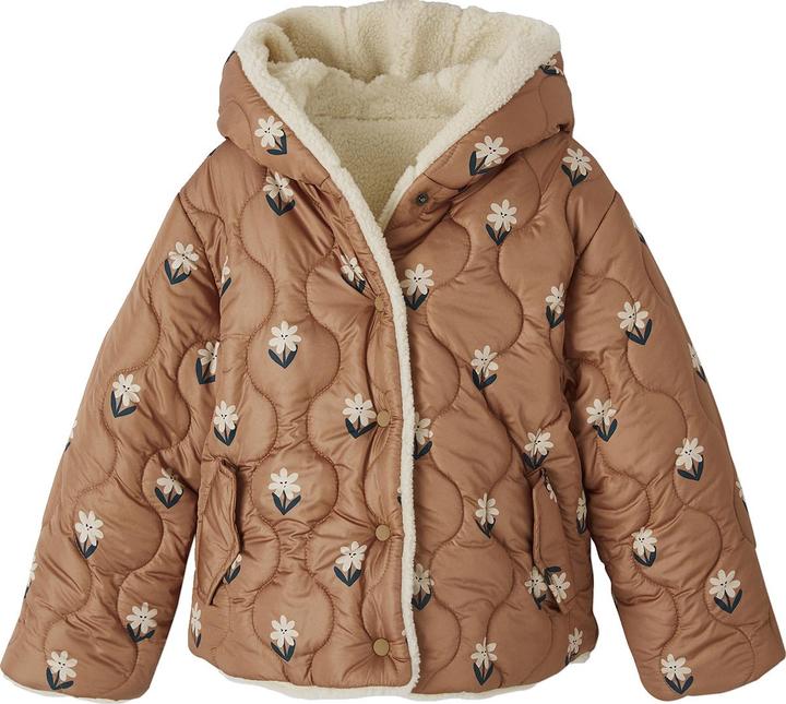Image du produit Vertbaudet Veste à capuche matelassée réversible pour filles avec polaire teddy, rembourrage en polyester (140)