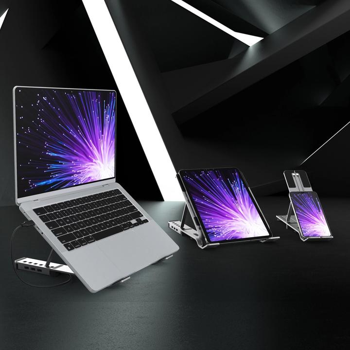 Actual product image j5Create JTS223-N Support pour ordinateur portable avec hub USB™ 4 ports, Avec fil, USB 3.2 Gen 1 (3 (USB-C, 1 Ports)
