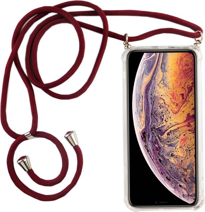 Produktbild König Design Apple iPhone XS Max Handykette Hülle mit Band Case zum umhängen mit Kordel Rot