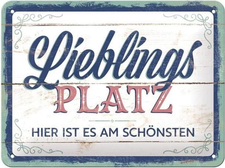 Produktbild Nostalgic-Art Merchandising Schild Lieblingsplatz 15 x 20 cm, Metall (15 x 20 cm)