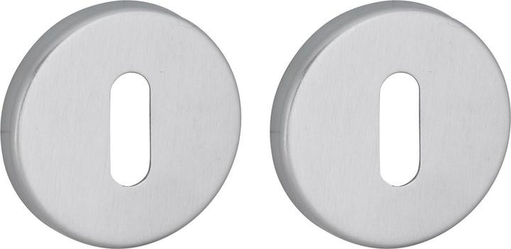 Thirard Coppia di rose rotonde ø 50 foro chiave cromo satinato (Set di porte)
