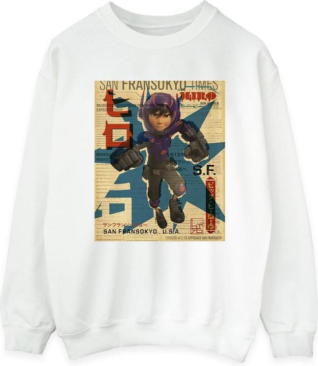 Disney Big Hero 6 Baymax Hiro Newspaper Sweatshirt (M)