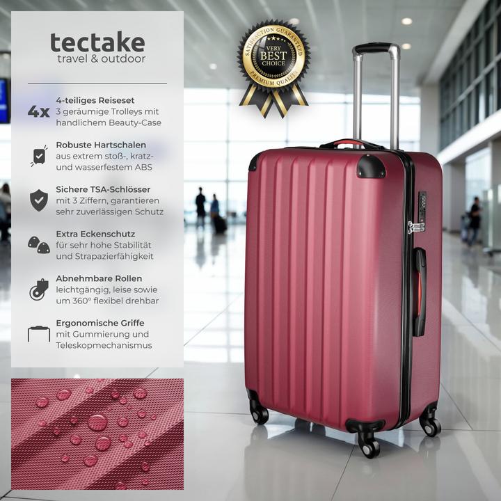 Image du produit tectake Valise à coque dure (90 l, Bagage à main (jusqu'à 50l), M (50 - 90l), L (90 - 115l))