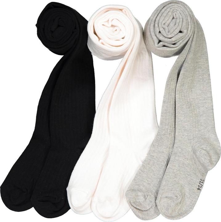 Image du produit La Redoute Collections Lot de 3 collants côtelés