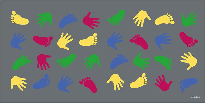 Achoka Tappeto da gioco Mani e Piedi, 100x200cm (200 x 100 cm)