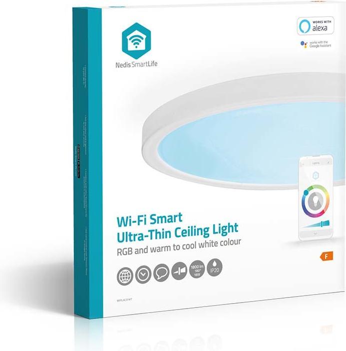 Actual product image Nedis SmartLife Ceiling Light | Round | 29 x 29 cm | Warm White to Cool White | Full Colour (RGB) | 1800 (1800 lm)