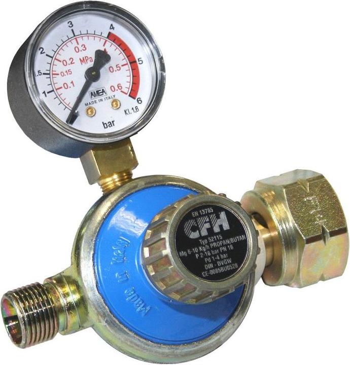 Produktbild CFH Propanregler, mit Manometer, 1-4 bar stufenlos regelbar