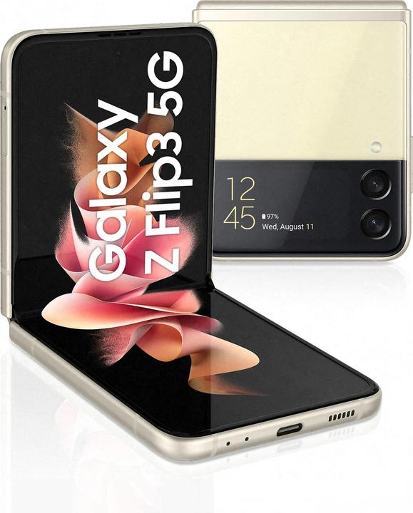 Actual product image Samsung Galaxy Z Flip3 5G EU (256 GB, Cream, 6.70", SIM + eSIM, 12 Mpx, 5G)
