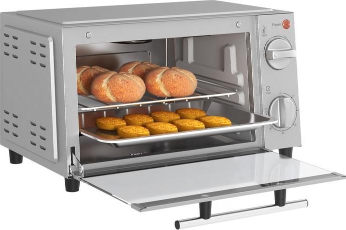 Actual product image Swisshandel24 Minibackofen 9L Mini Ofen mit Backblech, Grillrost, 100 °C-230 °C Edelstahl, silber