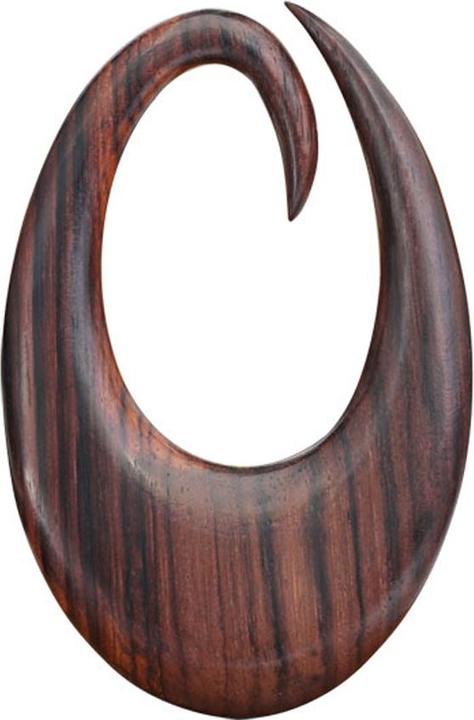 Star Piercing Ohrgewicht Spiralentropfen aus Narra Holz (ohne Messing, Organisch)