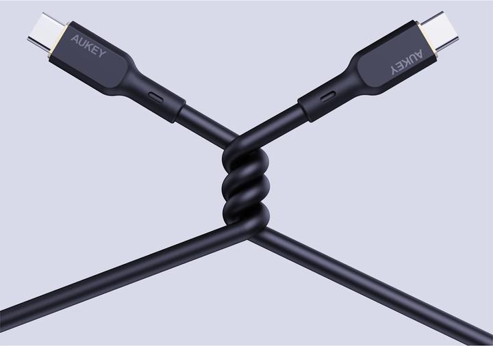 Produktbild Aukey CB-SCC241 USB-C Power Delivery PD 240W 5A 20V 1m Nylon Schwarz (1 m, USB 3.2 Gen 1, 240 W)
