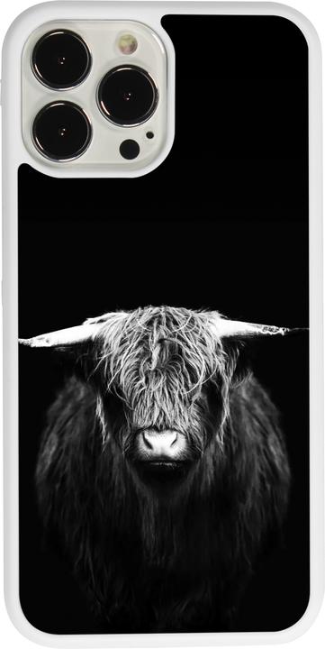 Actual product image PhoneLook Coque silicone rigide blanc Highland calf black (Apple iPhone 13 Pro Max)