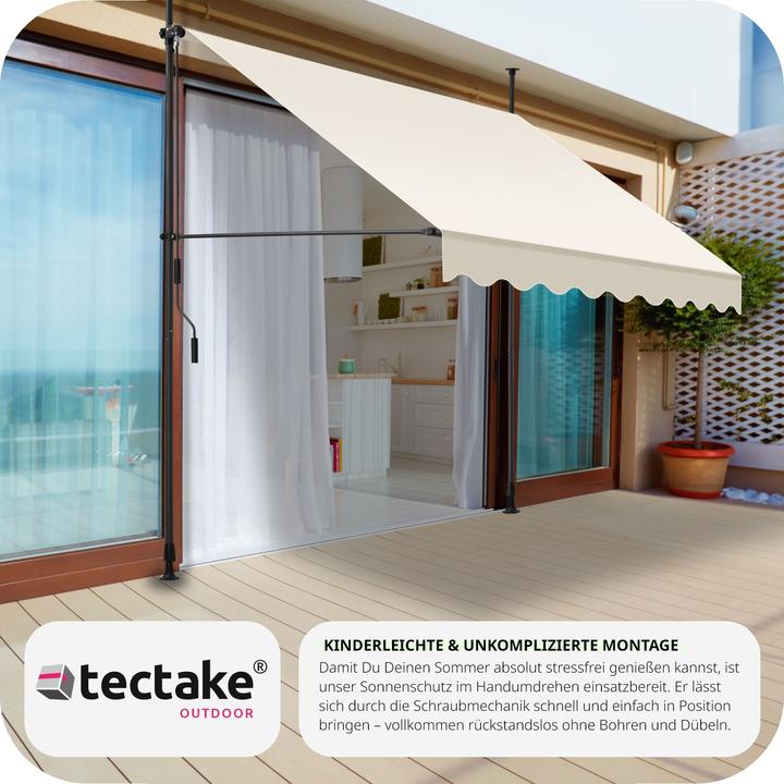 Produktbild tectake Klemmmarkise mit Handkurbel, höhenverstellbar (2 m)