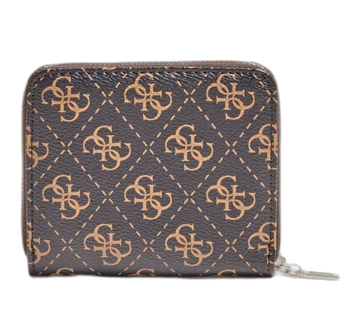 Actual product image Guess Camy, Textile Wallet, SLG Small Zip, Brown, For Women