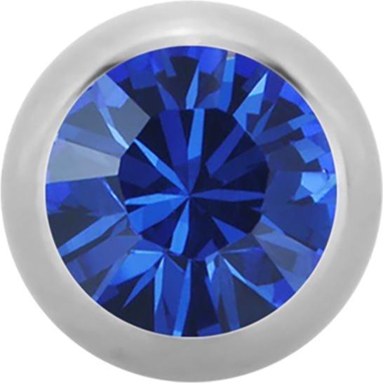 Star Piercing Micro Kugel High Polished mit Swarovski blau (Chirurgenstahl 316L, ohne Messing)
