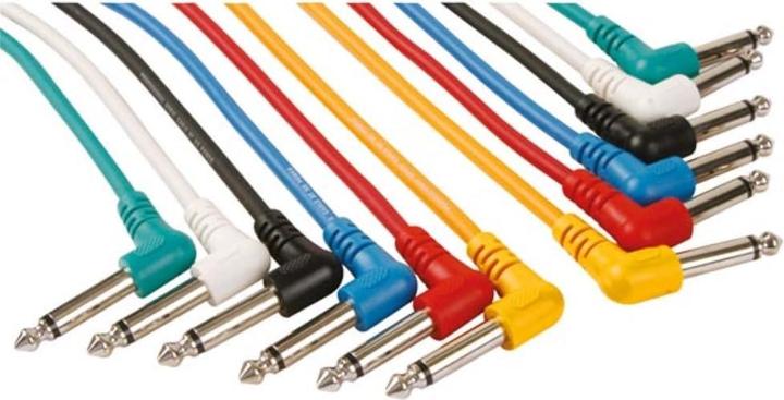 Produktbild HQ Power PROFESSIONELLES PATCHKABEL 6.35mm MONO 90? AUF 6.35mm MONO 90? (6 FARBEN - 1m) (1 m)