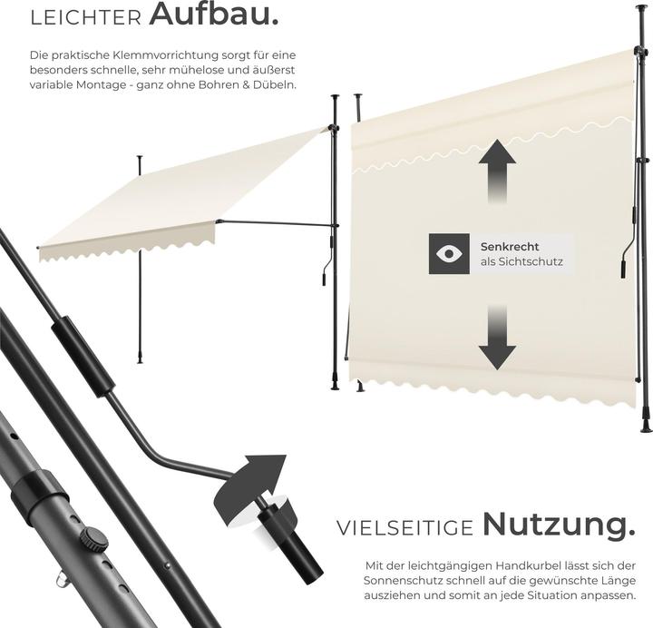 Produktbild tectake Klemmmarkise (3 m)