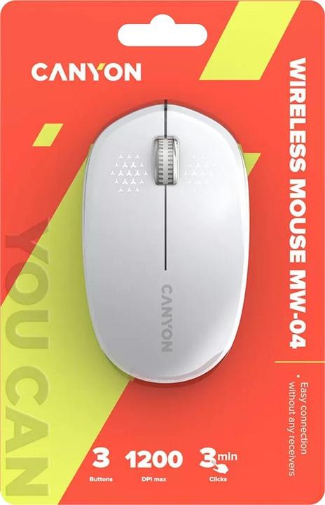 Produktbild Canyon MW-04, Bluetooth Wireless optical mouse with 3 buttons, DPI 1200, with1pc AA turbo (Kabellos)