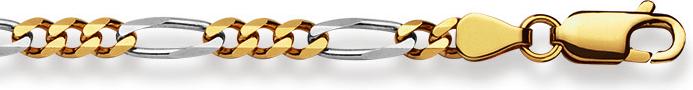 Natsumi Schmuck Halskette Gelbgold 18K/750 Figaro 3.6mm (750, 18 K Gelbgold 750, 18 K Weissgold)