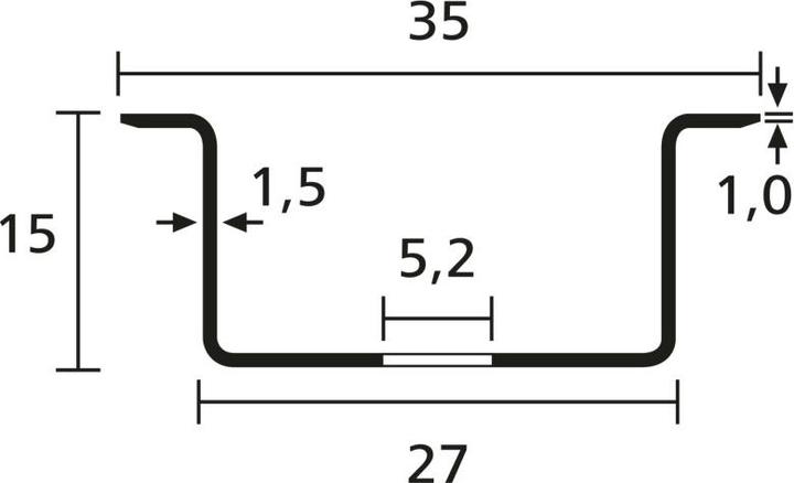 Produktbild HellermannTyton Hutschiene gelocht 2000 x 35 x 15 mm