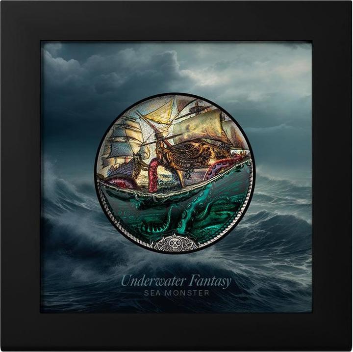 Actual product image CIT Coin Invest Silber Underwater Fantasy – Sea Monster 3 oz - Antik Finish 2025 (999, 2025)