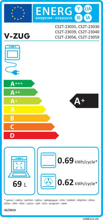 Energie-Label V-Zug 2303900003