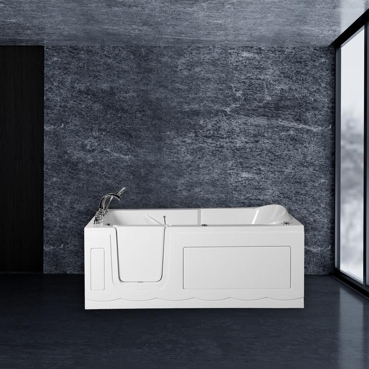 Produktbild PureHaven Seniorenbadewanne 170x75 cm Sitz- und Whirlpool mit Massagedüsen integrierte Tür für leich (75 cm, 170 cm)